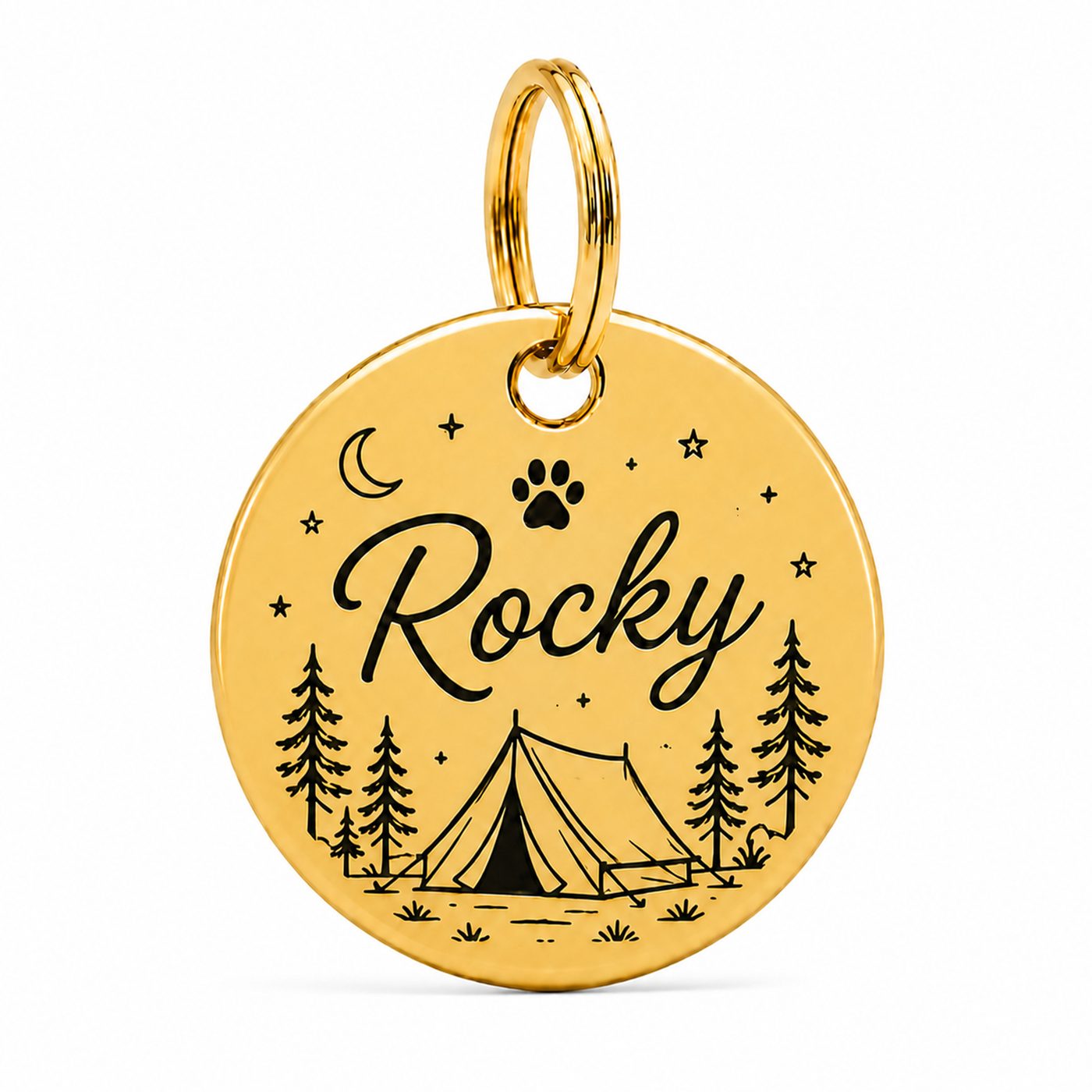 Ronde hondenpenning camping